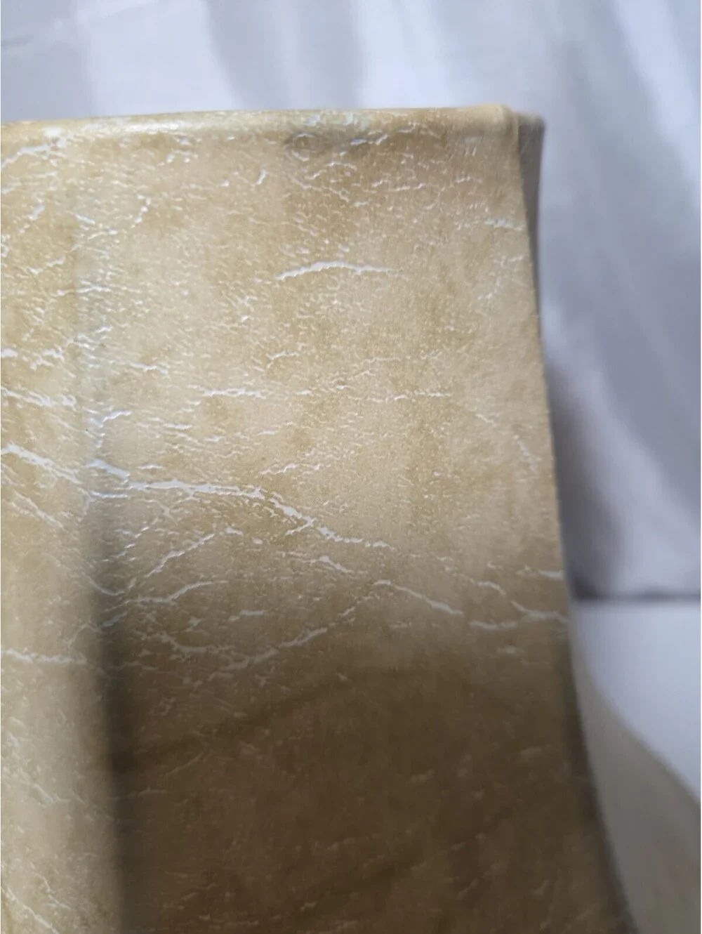 Vintage Faux Leather Tan Bell Lamp Shade Distressed 10.25